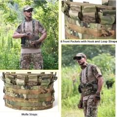 Heavy Duty Tactical Chest Rig Tactical MOLLE Chest Rig Vest with Straps Outdoor Tactical Chest Rig Outdoor Tactical Gear Molle Vest Pouch Bag Carrier Camouflage Tactical Chest Rig Heavy Duty Tactical Chest Rig Vest