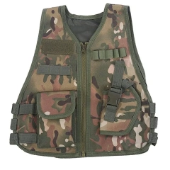 Outdoor Kids Children Tactical Waistcoat With Multi Pocket Children Assault Training Vest Camouflage Vest for Kidshigh-quality Adjustable Training Vest outdoors Breathable Paintball outdoors security Training vest
