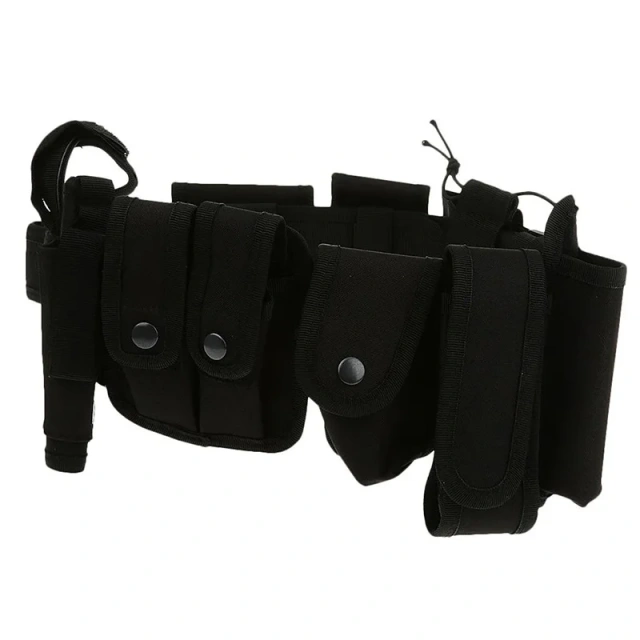 Wear-resistant Lightweight Utility Outdoor Belt Waist Bag Durable Pouch Men Security Guard Patrol Kit  Wholesale High Quality Fashionable Tactical Belt with Quick Release Accessory Pouches multifunctional Duty Belt for Men