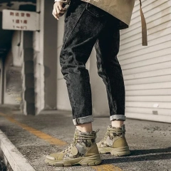 Durable Camouflage Oxford Boots for Men Autumn Platform Boots Outdoor High-top Shoes Tactical Men Ankle multifunctional Boots Durable Tactical Outdoor Men Women Hiking Winter Ankle Snow High Boots Designer Warm Sport Casual Oxford Shoes for Men