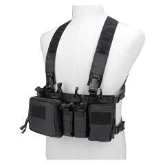 Tactical Camouflage Chest Rig Outdoor Hunting Tactical Chest Rig With Mag Pouch Tactical Molle Chest Rig Vest Tactical Chest Rig Lightweight Tactical Carry Chest Rig Vest With Elastic Magazine Pouch Tactical Gear Chest Rig