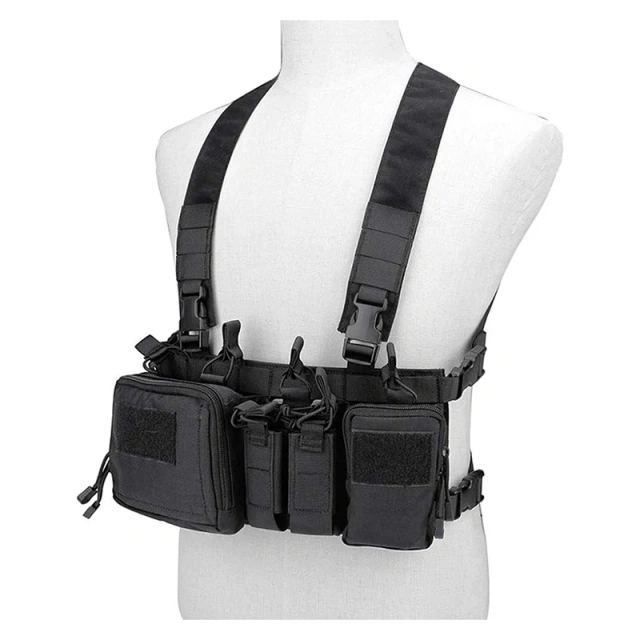 Tactical Camouflage Chest Rig Outdoor Hunting Tactical Chest Rig With Mag Pouch Tactical Molle Chest Rig Vest Tactical Chest Rig Lightweight Tactical Carry Chest Rig Vest With Elastic Magazine Pouch Tactical Gear Chest Rig