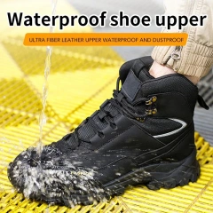 Construction Tactical Oxford Safety Shoes Waterproof Work Boots Anti-smash Shoe Puncture-Proof multifunctional Safety Shoes Durable Unisex Snow Oxford Boots Warm Push Mid-Calf Boots Waterproof Non-slip Fashionable Winter Boots Tactical Warm Shoes