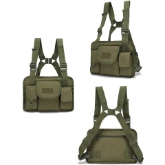 Outdoor Sports Gear Tactical Vest Multi-Functional Tactical Chest Rig Pouch with Strap Tactical Vest Rig Customize Tactical Gear Chest Rig Tactical Style Chest Rig Adjustable Detachable Camouflage Molle Chest Rigs