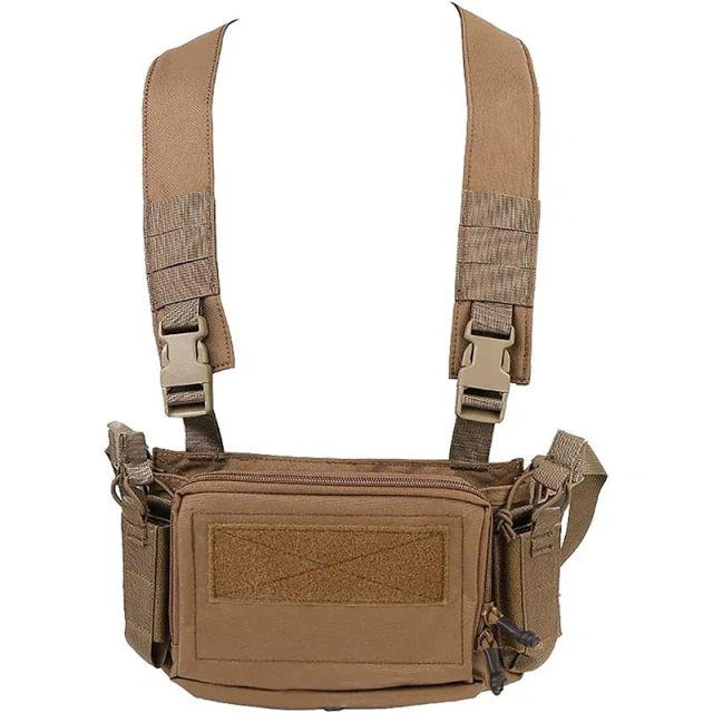 Tactical Micro Chest Vest Good Quality Camouflage Tactical Chest Rig With Mag Pouches Tactical Vest Chest Rig Field Equipment Tactical Vest Chest Rig Molle Magazine Carrier Pouch Outdoor Durable Sports Training Hunting Vest