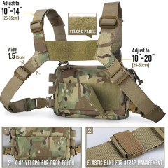 Tactical Chest Rig Pack for Men Good Quality Tactical Chest Rigs for Hunting Outdoor Tactical Vest with Mag Pouch Camouflage Tactical Chest Hanging Vest Tactical Bag Light Weight Tactical Chest Rig Bag Training Chest Rig