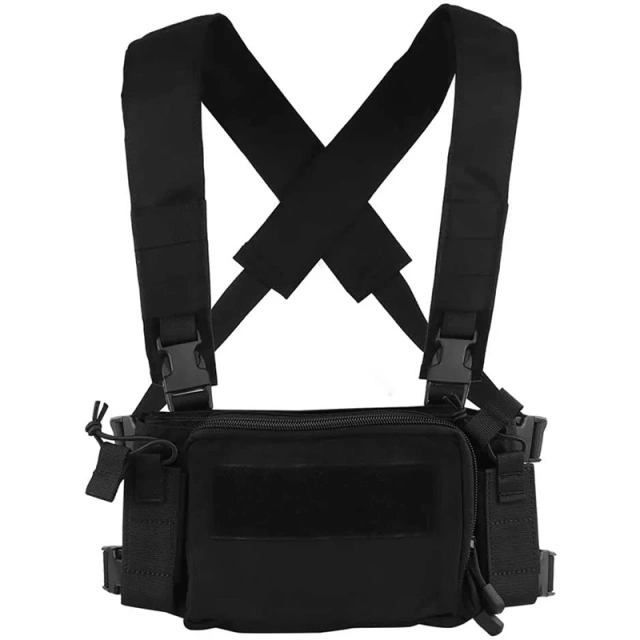 Outdoor Camouflage Tactical Vest Good Quality Tactical Training Vest Tactical Chest Rig with Magazine Pouch Outdoor Tactical Chest Mini Rig Multifunctional Training Vest with Mag Pouches Adjustable Tactical Vest Chest Rig