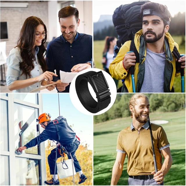 Ratchet Belts Men Casual Golf Web Belt Jeans with Automatic Adjustable Buckle Tactical Nylon Men Waist Belt  Multi-functional sport enthusiasts outdoor Nylon Tactical Waist Utility Duty Belt with Quick Detach Metal Buckle