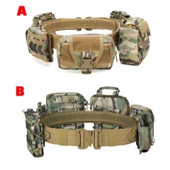 Tactical Waist Bag Comfort Tactical Belt with Pouches Hunting Equipment Polyester Wallet Waterproof Outdoor Tactical Bag Pack  Men Wear-resistant Pants Shorts Elastic Braided Stretch Men Golf Casual Jeans Belts Woven Nylon Work Tactical Belts
