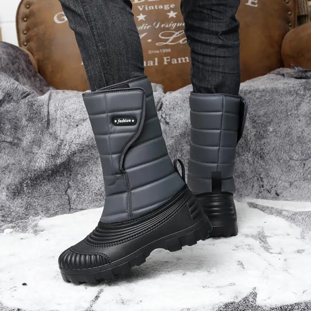 Wholesale Oxford Winter Tactical Men Boots Platform Waterproof Non-slip Warm Work Boots Outdoor Male Mid-calf Fishing Boot High Quality Men's Snow Boots Oxford Outdoor Waterproof Plush Warm Boots Fashion Unisex Tactical Plus Velvet Warm Shoes