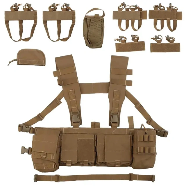 Best Selling Hunting Rig Harness for Tactical Heavy Duty Tactical Chest Hanger Rig Outdoor Tactical Chest Pack Rig military Outdoor Tactical Vest Chest Rig Tactical Chest Rig Adjustable Detachable Tactical Molle Chest Rigs