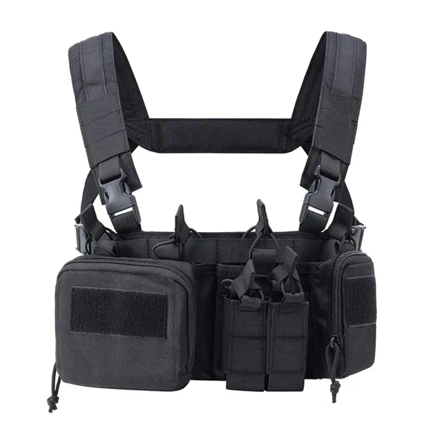 Wholesale Men Nylon Hunting Chest Rig Tactical Pack Chest Rig with Magazine Pouch Micro Tactical Chest Rig Wholesale Outdoor Tactical Harness Chest Rig High Quality Training Vest Chest Rig Utility Tactical Rig Pouch for Chest