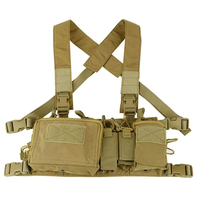 Hot Sale Tactical Chest Rig for Outdoor Tactical Camouflage Chest Rig Heavy Duty Molle Tactical Chest Rig Vest Lightweight Tactical Gear Vest Protective Tactical Chest Rig Tactical Chest Rig With Mag Pouch MOLLE Hunting Vest