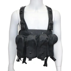 Tactical Molle Pouch Rig Chest Heavy Duty Tactical Chest Harness Vest Outdoor Protective Hunting Vest Rig Utility MOLLE Tactical Chest Rig with Pouches Tactical Chest Rig Multi-functional Tactical Chest Rig Outdoor Tactical Chest Rig