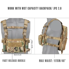 Customized Camouflage Tactical Vest Heavy Duty Tactical Chest Rig Camouflage Tactical Vest Chest Rig Factory Directly Supply Tactical Molle Harness Heavy Duty Chest Rig Tactical Harness Vest Training Mini Rig
