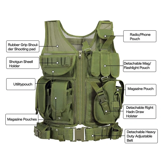 Customized Tactical Vest for Training High Quality Outdoors Hunting Training Vest Breathable Tactical Comfortable Training Vest  Hot selling outdoors Lightweight stab-proof Training Vest Senior outdoors security Training vest