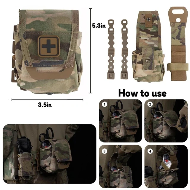Detachable Tactical Belt with Quick Draw Holster Triple Pouch Medical Kit and Multi-Purpose Stuff Bag Tactic Waist Belt  Multi-functional practical sport enthusiasts Tactical Belt Set Quick Release Holster Medical Bag tactic Training Waist Belt