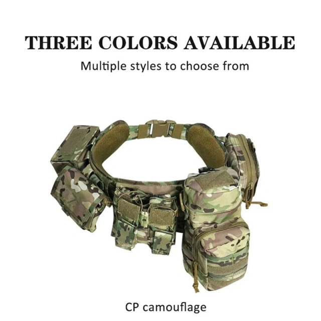 Tactical Belt Waist Pack Set Multifunctional New Style Custom Outdoor Training Quick Buckle Pouch Tactical Belt for Men  Wholesale Ratchet Nylon Tactical Belt with Automatic Slide Buckle Adjustable Wear-resistant Lightweight Tactical Belt