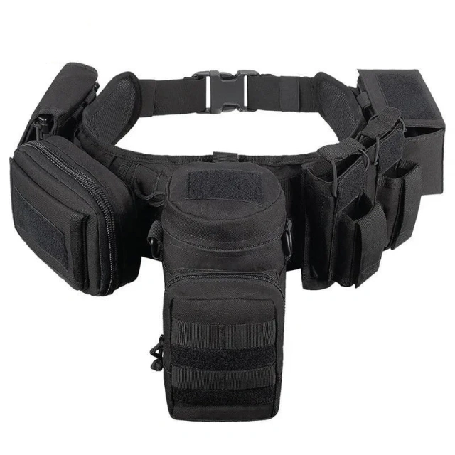 Multi-functional Camouflage Tactical Waist Pack Outdoor Hunting Belt Multi-functional Pocket Carrying Gear Tactic Waist Belt  Wear-resistant Breathable Reversible Ratchet Belts Men Tactical Men Nylon Web Outside Tail Golf Belt