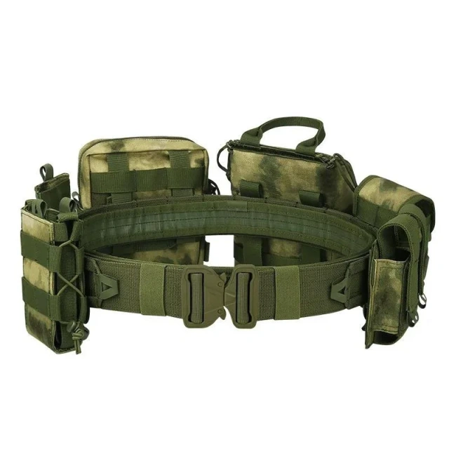 High Quality Adjustable Mountaineering Multifunctional Tactical Waist Bag Quick-release Buckle Camouflage Belt With Pouches  Wholesale Men Casual Golf Web Belt Jeans with Automatic Adjustable Buckle Tactical Nylon Men Waist Belt
