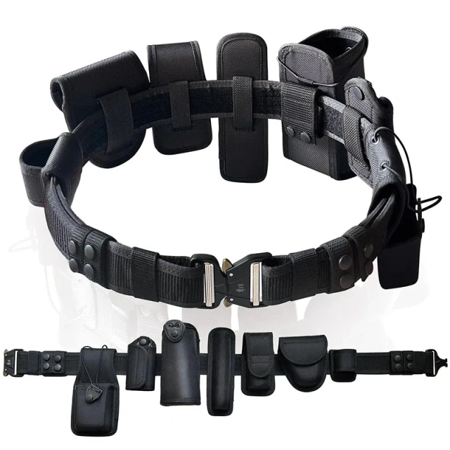 High Quality Premium Adjustable Tactical Duty Belt Set High Density Material Nylon Adjustable Quick-Release Tactical Belt   Wear-resistant Sports Reversible Training durable outdoors Ratchet Belt Nylon Web Golf Tactical Belt
