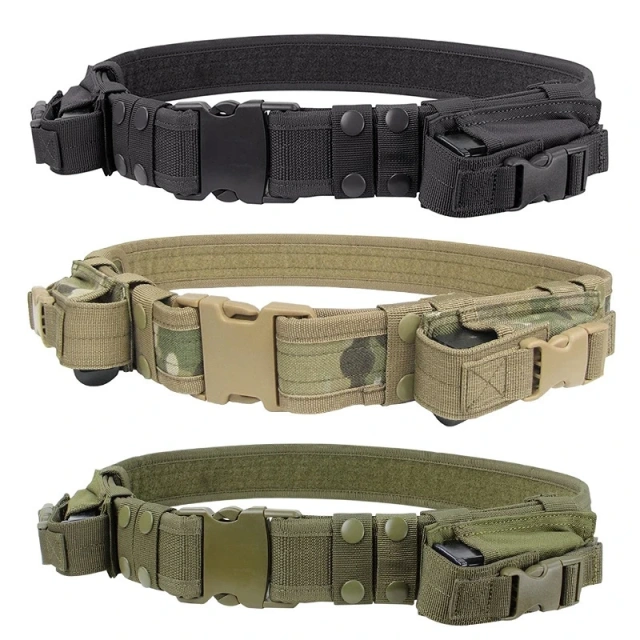 Hot Selling Multifunctional Wear-resistant Outdoor Belt with Duty Training Function and Protective Waist Belt  Wholesale High Quality multifunctional Tactical Belt with Quick Release Accessory Pouches Premium Wholesale Duty Belt for Men