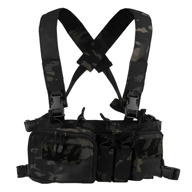 Outdoor Tactical Chest Rig for Hunting Lightweight Tactical Chest Vest with Mag Pouch Tactical Modular Chest Rig Customized Field Equipment Tactical Vest Detachable Tactical Chest Rig Good Quality Camouflage Tactical Vest Rig