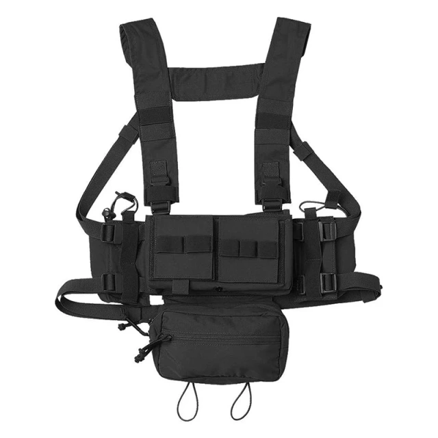 Tactical Micro Chest Rig with Pouches Tactical Chest Rig Vest Bag for Camping Hiking Training Tactical Chest Rig Hot Sale Outdoor Tactical Accessory Molle Vest Tactical Pouch Bag Vest Tactical Camouflage Chest Rig Harness for Tactical