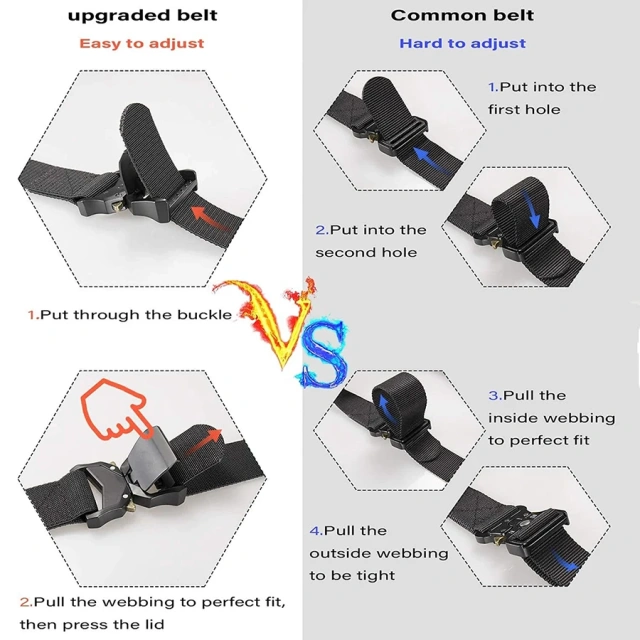 Tactical Belt Training Durable Hiking Rigger Nylon Web Work Belt with Heavy Duty Quick Release Buckle  Durable High Quality Quick Release Tactical Belt Work Nylon Web Golf Belt with Heavy Duty Seat belt Buckle