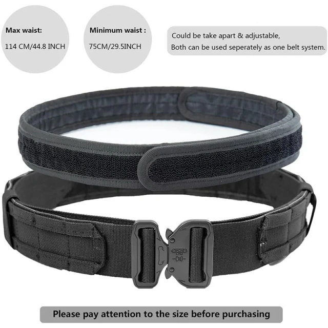High Density Material Tactical Belt High Duty Tactical Duty Belts Sport Enthusiasts Utility Belt with Accessories Pouches  Wear-resistant High Quality Sports Training Tactical Belt Stiff Inner Belt Adjustable Hook Loop Inner Duty Belt