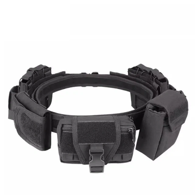 Tactical Belt Waist Pack Outdoor Multi-functional Mountaineering Storage Bag Hunting Gear Belt Pocket Bag Tactic Waist Belt  Lightweight Training Durable Web Belt Men Women with Metal Double Ring Buckle Wear-resistant Canvas Tactical Belt