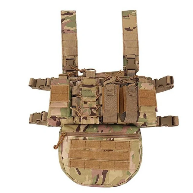 Multi-Functional Tactical Vest Rig Heavy Duty Chest Rig Harness for Tactical Outdoor Camouflage Chest Rig Custom Tactical Chest Rigs with Magazine Pouch Heavy Duty Camo Harness Tactical Vest Durable Tactical Chest Rig