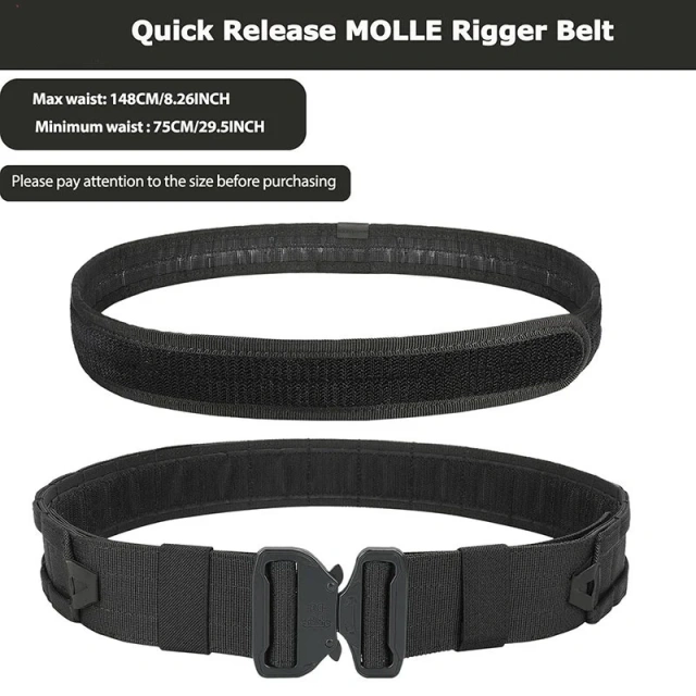 Wholesale Tactical Mountaineering Belt with Accessories Quick Release High Density Material Rigger Belt Heavy Duty Belts  Wear-resistant Durable Men's Adjustable Training Tactical Stretch Web Nylon Belt with Quick Release Buckle Belt