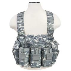 Camouflage Tactical Chest Hanging Vest Tactical Bag Light Weight Tactical Chest Rig Bag Training Chest Rig Good Quality Tactical Chest Vest Rig Adjustable Tactical Vest Harness with Mag Pouches Tactical Rig for Outdoor