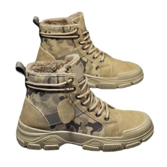 Durable Camouflage Oxford Boots for Men Autumn Platform Boots Outdoor High-top Shoes Tactical Men Ankle multifunctional Boots Durable Tactical Outdoor Men Women Hiking Winter Ankle Snow High Boots Designer Warm Sport Casual Oxford Shoes for Men