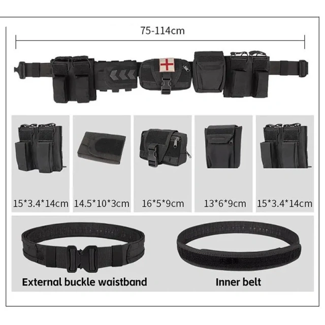Wholesale Fashionable Outdoor Duty Tactical Belt Combination Equipment Detachable Multi-functional Tactical Waist Belt    Breathable Adjustable Men's multifunctional Belt Adjustable Training Tactical Stretch Web Nylon Belt