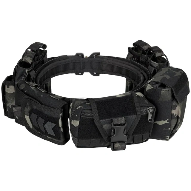 Training Multifunctional Outdoor Tactical Heavy Duty Modular Equipment Belts High Duty Mountaineering Utility Belt with Pouches  High Quality Durable Tactical Belts Nylon Web Work Belt with Heavy Duty Quick Release Tactical Belt