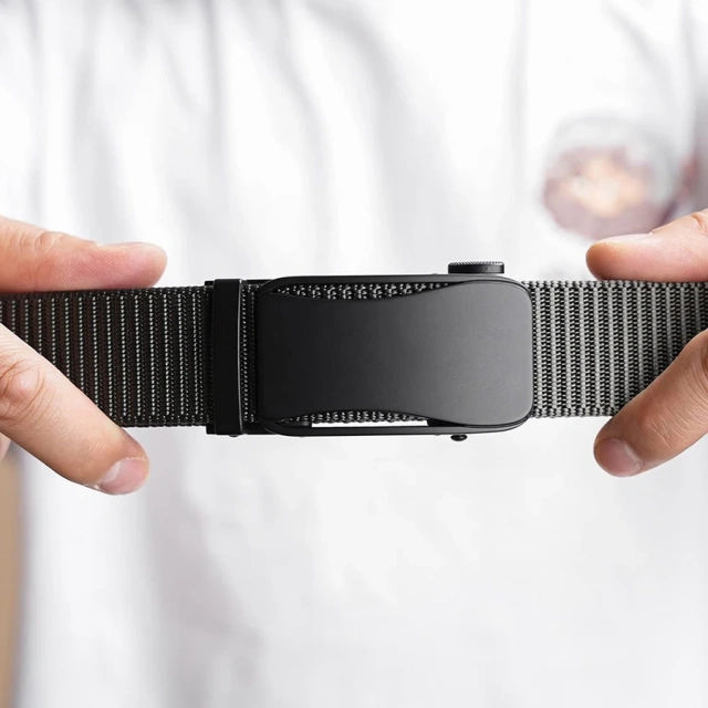 Wear-resistant Lightweight Nylon Ratchet Belt Men Tactical Stretch Hiking Hunting Pants Web Golf Belt  Training Durable Sports Fashionable Nylon Ratchet Belts Men Web Tactical Belt with Automatic Click Buckle Belt