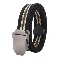 Adjustable Outdoor Adjustable Sports Canvas Belt Men's Youth Belt Casual Jeans Automatic Buckle Tactical Belt  Wholesale Men Casual Golf Web Belt Jeans with Automatic Adjustable Buckle Tactical Nylon Men Waist  Ratchet Belts