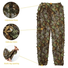 High Quality Outdoor Ghillie Suit Adult 3D Leafy Camouflage Clothing Camo Hunting Suit for Outdoor Game Ghillie Suit Outdoor Ghillie Suit Hunting Suits Pants 3D Leaf Camo Camouflage Coveralls Youth Adult Training Lightweight Clothes