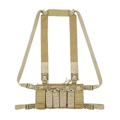 Training Equipment Supplies Multi-functional Tactical Vest for Training Outdoor Tactical Camouflage Chest Rig Lightweight Tactical Hanging Belly Vest Multi-functional Training Tactical Rig Vest Universal Tactical Chest Rig