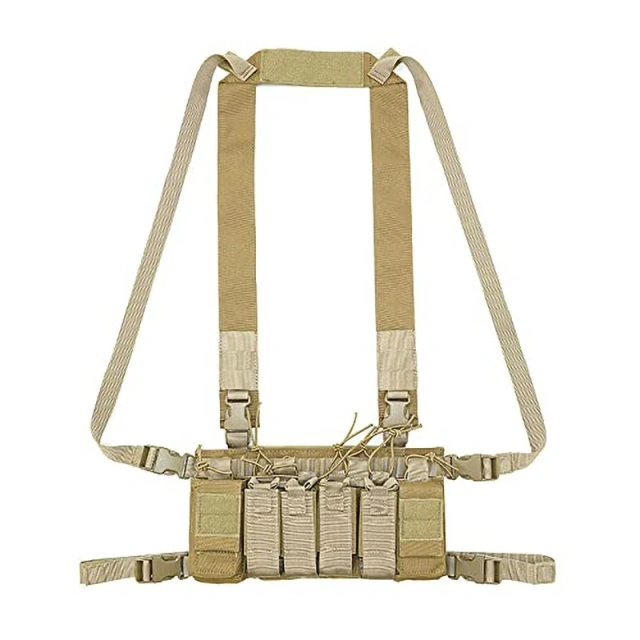 Training Equipment Supplies Multi-functional Tactical Vest for Training Outdoor Tactical Camouflage Chest Rig Lightweight Tactical Hanging Belly Vest Multi-functional Training Tactical Rig Vest Universal Tactical Chest Rig