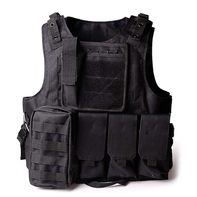 Durable Wholesale Tactical Training Vest High Quality Breathable Hunting Vest for Outdoor Adjustable Tactical Vest  Polyester Adjustable Sports Vest 600D Encryption Lightweight Assault Vest  Games Training