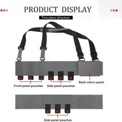 Hot Selling Tactical Gears Chest Vest Lightweight Elastic Tactical Rig for Training Hunting Tactical Chest Rig Customized Tactical Chest Rig Harness Outdoor Tactical Camouflage Chest Rig Heavy Duty Tactical Pouches Chest Rig