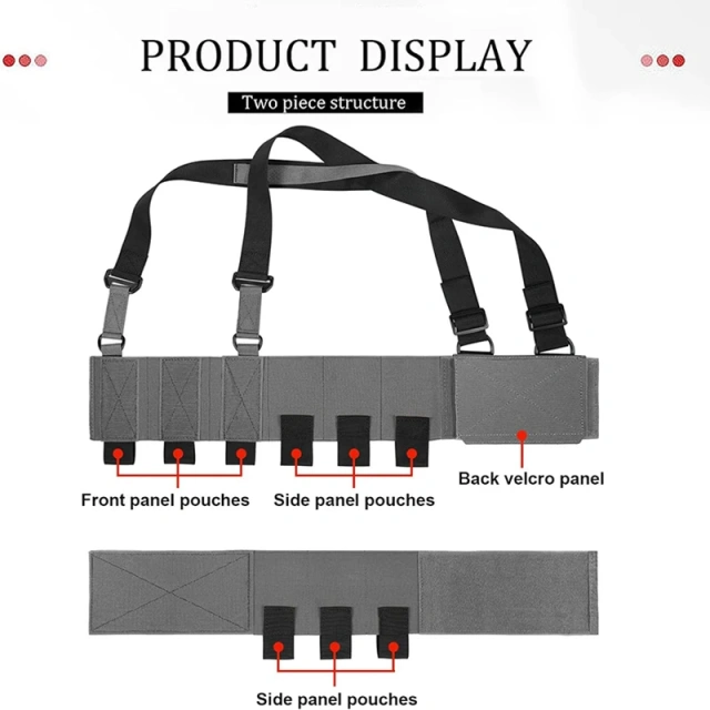 Hot Selling Tactical Gears Chest Vest Lightweight Elastic Tactical Rig for Training Hunting Tactical Chest Rig Customized Tactical Chest Rig Harness Outdoor Tactical Camouflage Chest Rig Heavy Duty Tactical Pouches Chest Rig