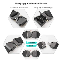 Wholesale Tactical Belt Hiking Rigger Nylon Web Work Belt with Heavy Duty Quick Release Buckle Tactical Belts  Security Tactical Duty Belt Modular Equipment Hunting Game Versatile Utility Adjustable Accessories Belt With Tool Pouches
