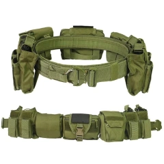Detachable Tactical Training Waist Bag Hunting Mountaineering Tactical Duty Belts Utility Belt with Accessories Pouches  Multifunctional Wear-resistant Tactical Belt Men Nylon Webbing Belt with Heavy Duty Quick Release Buckle