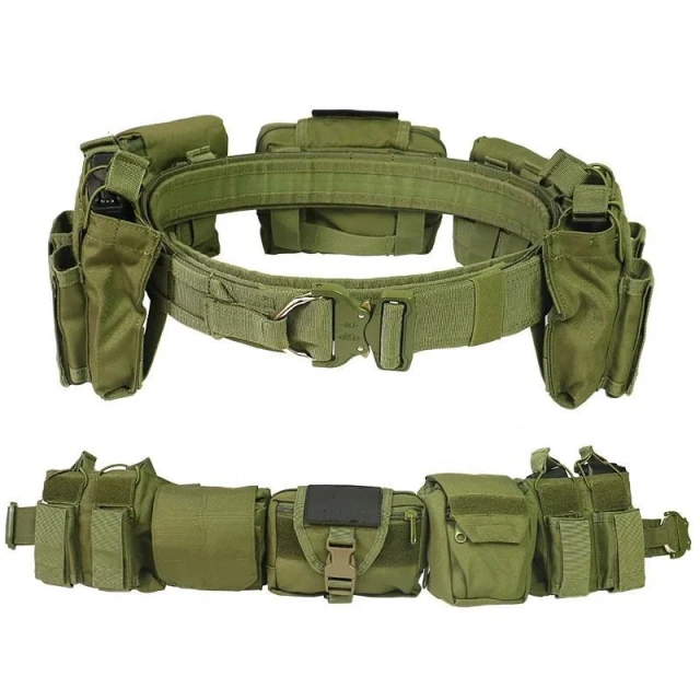 Detachable Tactical Training Waist Bag Hunting Mountaineering Tactical Duty Belts Utility Belt with Accessories Pouches  Multifunctional Wear-resistant Tactical Belt Men Nylon Webbing Belt with Heavy Duty Quick Release Buckle