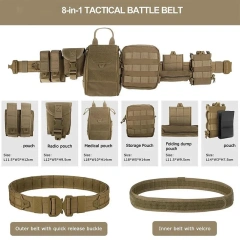 Tactical Belt with Pouches Accessories Hunting Utility Belts for Outdoor Multifunctional Wear-resistant Tactical Belts  Wear-resistant Lightweight  Ratchet Belt Men Nylon Web multifunctional Tactical Belt with Automatic Slide Buckle