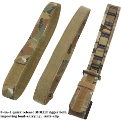 Wear-resistant Adjustable Training Durable Quick Release Sports Tactical Belt Men Hiking Nylon Web Work Belt   Multifunctional outdoor Tactical Belt High Quality Training Equipment Belts practical Outdoor Hunting Multifunctional Set